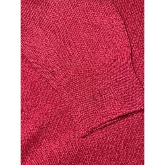 Alan Paine Vintage 100% Lambswool Sweater Red Burgundy 46 Extra Large England - Picture 5 of 7